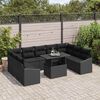 vidaXL Garden Sofa Set 10 pcs Black Poly Rattan & Powder-Coated Steel
