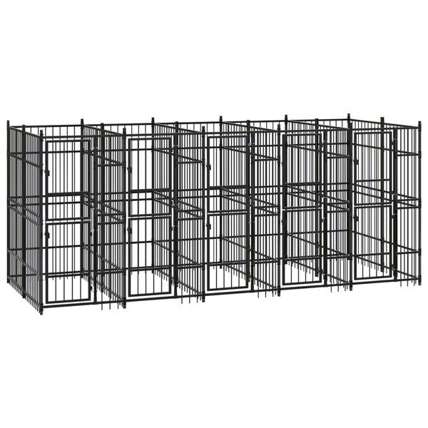 vidaXL Outdoor Dog Kennel Steel 9.22 m&sup2;