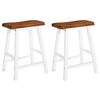 vidaXL Bar Stool | Set of 2 | Brown and white | Solid wood | Standard | Durable