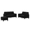 vidaXL 3 Piece Sofa Set with Cushions Black Velvet