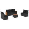 vidaXL 8 Piece Garden Sofa Set with Cushions Black Poly Rattan