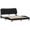 vidaXL Bed Frame without Mattress "Hvar" Black and White 152x203 cm Queen Faux Leather