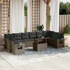 vidaXL 11 Piece Garden Sofa Set with Cushions Grey Poly Rattan