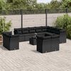 vidaXL 13 Piece Garden Sofa Set with Cushions Black Poly Rattan