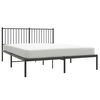 vidaXL Metal Bed Frame without Mattress with Headboard Black 150x200cm
