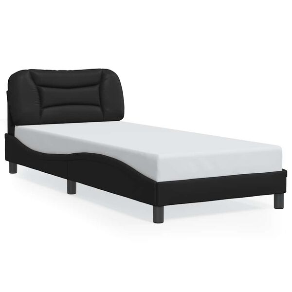 vidaXL Bed Frame without Mattress "Hvar" Black 90x190 cm Faux Leather