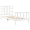 vidaXL Bed Frame | White | Solid pinewood | Single | Durable | Bed Frame