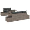 vidaXL Garden Sofa Set 6 pcs Grey Poly Rattan, Powder-Coated Steel
