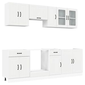 vidaXL 8 Piece Kitchen Cabinet Set Kalmar White Engineered Wood