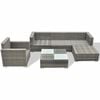 vidaXL 6 Piece Garden Lounge Set with Cushions Poly Rattan Grey