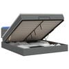 vidaXL Ottoman Bed with Mattress and LED Dark Grey Queen Fabric