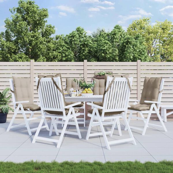 vidaXL Highback Chair Cushions 6 pcs Taupe Oxford Fabric