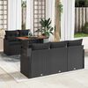 vidaXL Garden Sofa Set with Cushion 6 pcs Black Poly Rattan