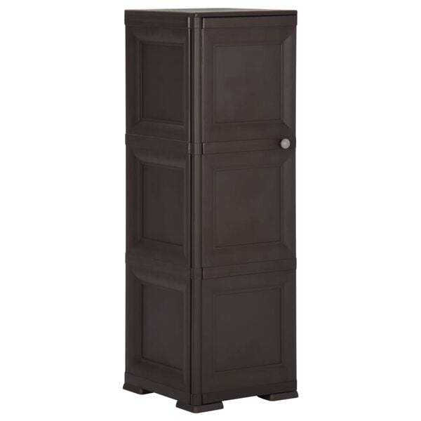vidaXL Plastic Cabinet 40x43x125 cm Wood Design Brown