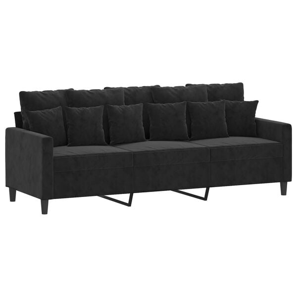 vidaXL 4 Piece Sofa Set with Cushions Black Velvet