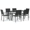 vidaXL 7 Piece Garden Dining Set Poly Rattan and Steel