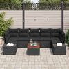 vidaXL Garden Sofa Set with Cushion 8 pcs Black Poly Rattan