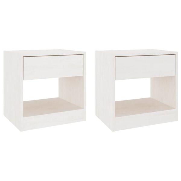vidaXL Bedside Cabinets 2 pcs White 40x31x40 cm Solid Pinewood