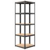 vidaXL 5-Layer Corner Shelf Anthracite Steel&Engineered Wood