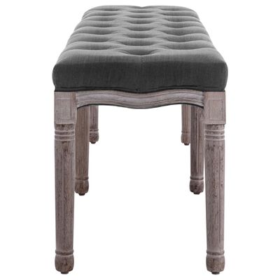 vidaXL Bench Dark Grey 150x40x48 cm Linen and Solid Wood