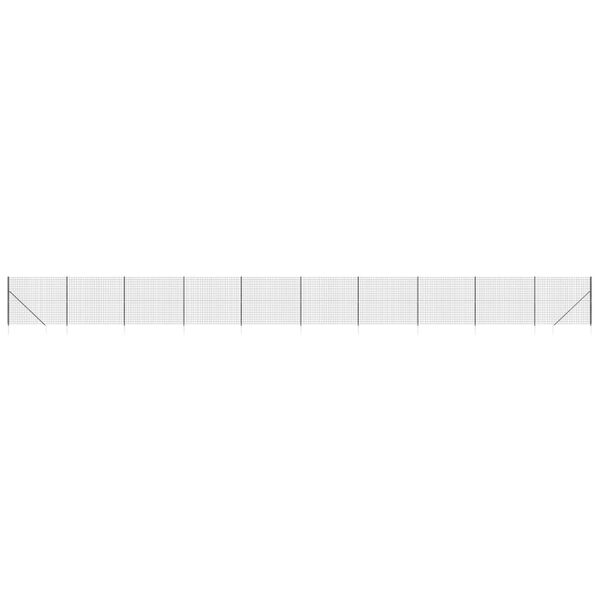 vidaXL Wire Mesh Fence with Spike Anchors Anthracite 1.6x25 m