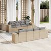 vidaXL 9 Piece Garden Sofa Set with Cushions Beige Poly Rattan