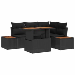 vidaXL Garden Dining Set with Cushion 5 pcs Black and Brown
