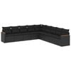 vidaXL Patio Sofa Set 9-Seaters Black