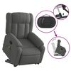vidaXL Electric Stand up Massage Recliner Chair Dark Grey Fabric