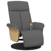 vidaXL Massage Recliner Chair with Footrest Dark Grey Fabric