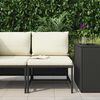 vidaXL Sectional Middle Sofa with Cushions Black Poly Rattan