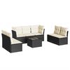 vidaXL 8 Piece Garden Sofa Set with Cushions Black Poly Rattan