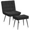 vidaXL Relaxing Chair with Stool Black Velvet