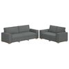 vidaXL 2 Piece Sofa Set with Cushions Dark Grey Fabric