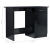 vidaXL Desk High Gloss Black 100x50x76 cm Engineered Wood