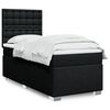 vidaXL Box Spring Bed with Mattress Black King Single Fabric