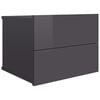 vidaXL Bedside Cabinet High Gloss Grey 40x30x30 cm Engineered Wood