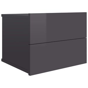 vidaXL Bedside Cabinet High Gloss Grey 40x30x30 cm Engineered Wood