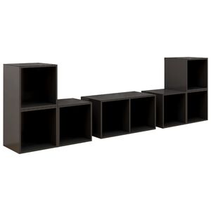 vidaXL 6 Piece TV Cabinet Set High Gloss Grey Engineered Wood