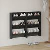 vidaXL Wall Shoe Cabinets 2 pcs High Gloss Black 60x18x90cm Engineered Wood