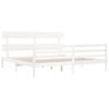 vidaXL Bed Frame without Mattress White Super King Size Solid Wood