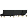 vidaXL L-shaped Sofa Bed Black 255x140x70 cm Fabric