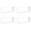 vidaXL Wall Cube Shelves 4 pcs White 60x15x23 cm Engineered Wood