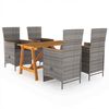 vidaXL 5 Piece Garden Dining Set Grey
