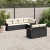 vidaXL 7 Piece Garden Sofa Set with Cushions Black Poly Rattan