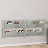 vidaXL Wall Shoe Cabinets 2 pcs Concrete Grey 80x18x60 cm Engineered Wood