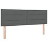 vidaXL LED Headboard with LED Strip Lights Dark Grey 160 cm Polyester