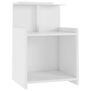 vidaXL Bed Cabinet | High gloss white | Engineered wood | Standard