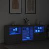 vidaXL Sideboard with LED Lights Black 181.5x37x67 cm