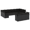 vidaXL 13 Piece Garden Sofa Set with Cushions Black Poly Rattan